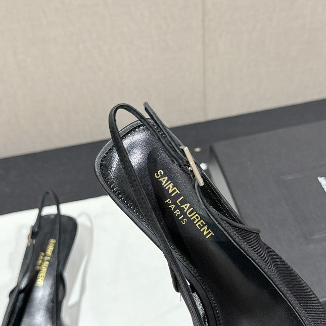 SL CHERISH SLINGBACK 45 BLACK MESH AND CALFSKIN
