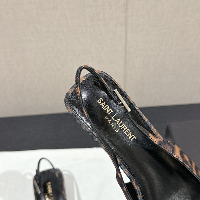 SL CHERISH LEOPARD SLINGBACK AMBER CANVAS