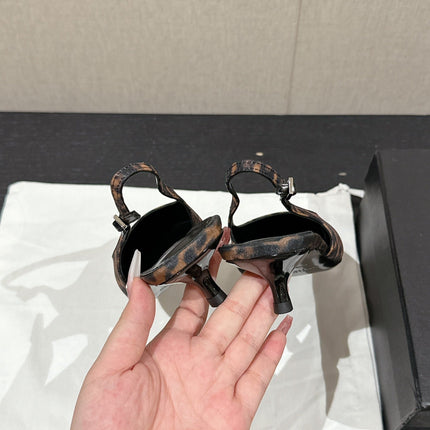 SL CHERISH LEOPARD SLINGBACK AMBER CANVAS