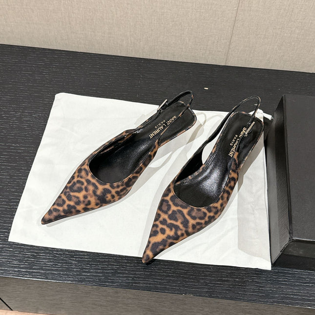 SL CHERISH LEOPARD SLINGBACK AMBER CANVAS