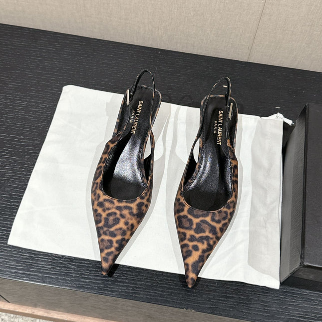 SL CHERISH LEOPARD SLINGBACK AMBER CANVAS