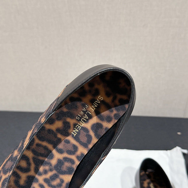 SL NOUR LEOPARD POINTED TOE BALLET AMBER CANVAS