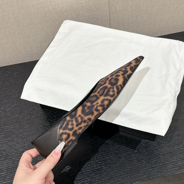 SL NOUR LEOPARD POINTED TOE BALLET AMBER CANVAS