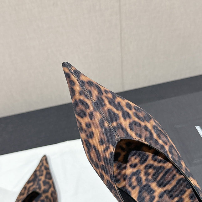 SL NOUR LEOPARD POINTED TOE BALLET AMBER CANVAS
