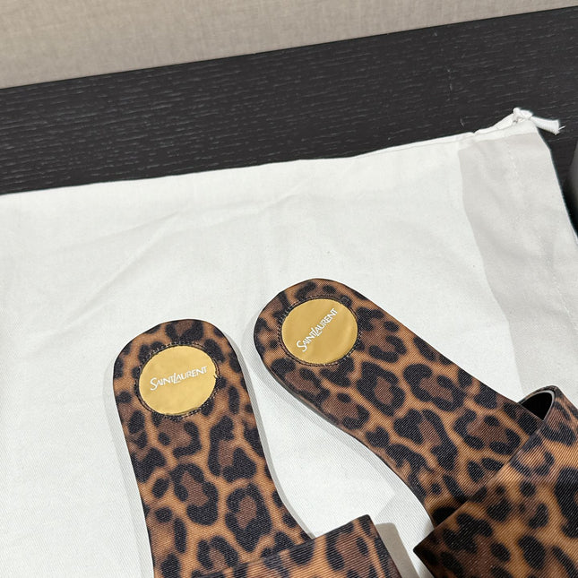 SL CARLYLE LEOPARD SLIPPERS AMBER CANVAS