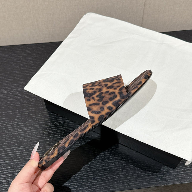 SL CARLYLE LEOPARD SLIPPERS AMBER CANVAS