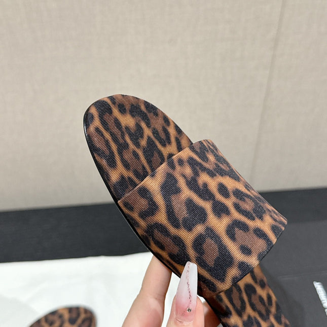 SL CARLYLE LEOPARD SLIPPERS AMBER CANVAS