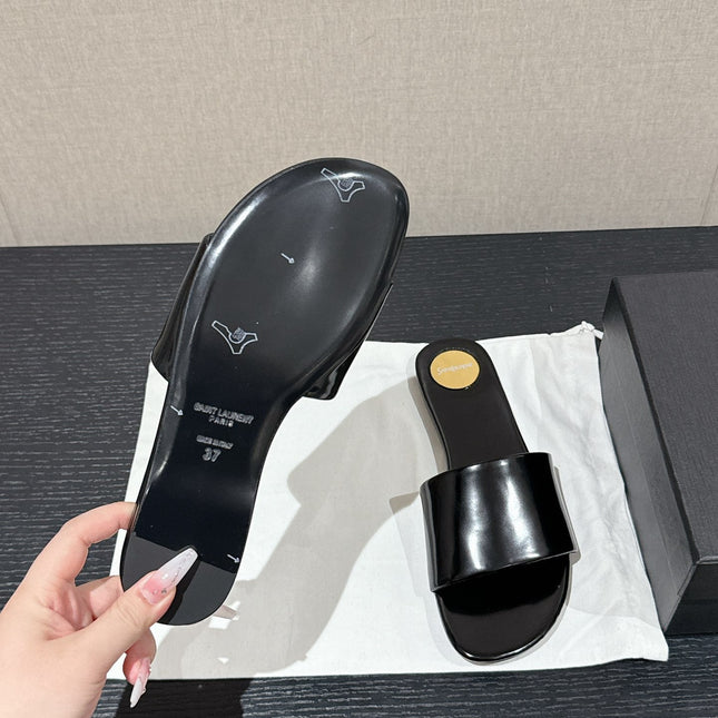 SL CARLYLE SLIPPERS BLACK CALFSKIN