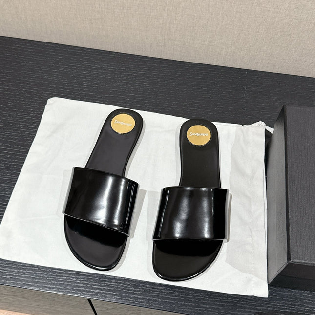 SL CARLYLE SLIPPERS BLACK CALFSKIN