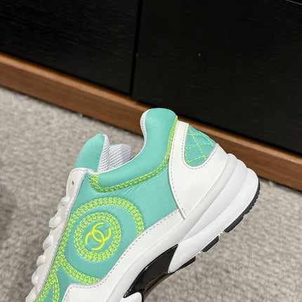 CLASSIC TRAINER IN MINT GREEN MIX WHITE FABRIC