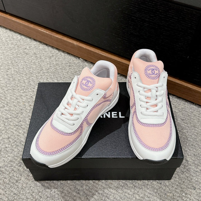 CLASSIC TRAINER IN LIGHT PINK MIX WHITE FABRIC