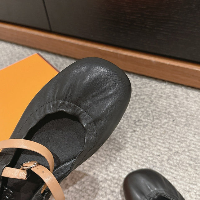 BALLERINA BALLET FLAT BLACK LAMBSKIN