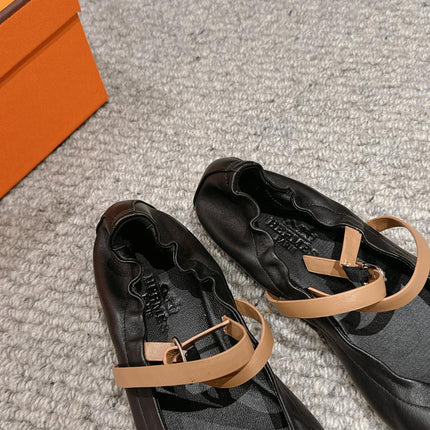 BALLERINA BALLET FLAT BLACK LAMBSKIN