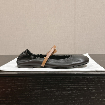 BALLERINA BALLET FLAT BLACK LAMBSKIN