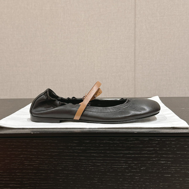 BALLERINA BALLET FLAT BLACK LAMBSKIN