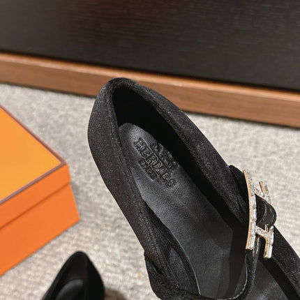 JANE BALLET FLAT BLACK VELVET