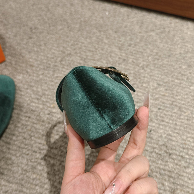 JANE BALLET FLAT CASTLETON GREEN VELVET