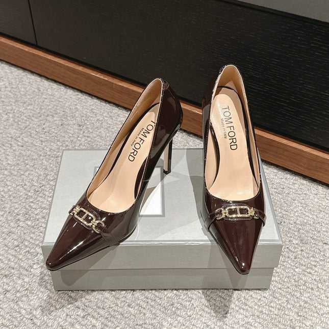 ROMAN HIGH-HEEL 10 CM IN PECAN BROWN CALFSKIN