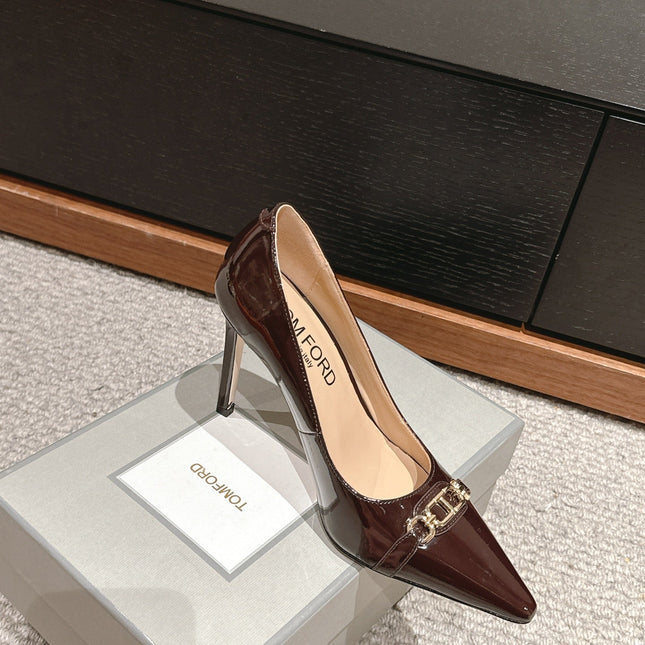 ROMAN HIGH-HEEL 10 CM IN PECAN BROWN CALFSKIN