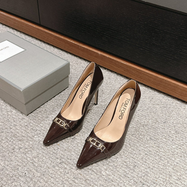 ROMAN HIGH-HEEL 10 CM IN PECAN BROWN CALFSKIN