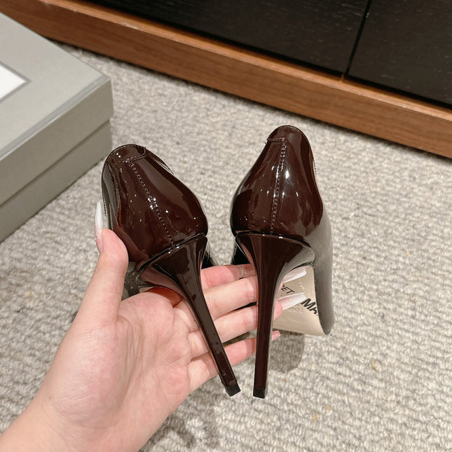 ROMAN HIGH-HEEL 10 CM IN PECAN BROWN CALFSKIN