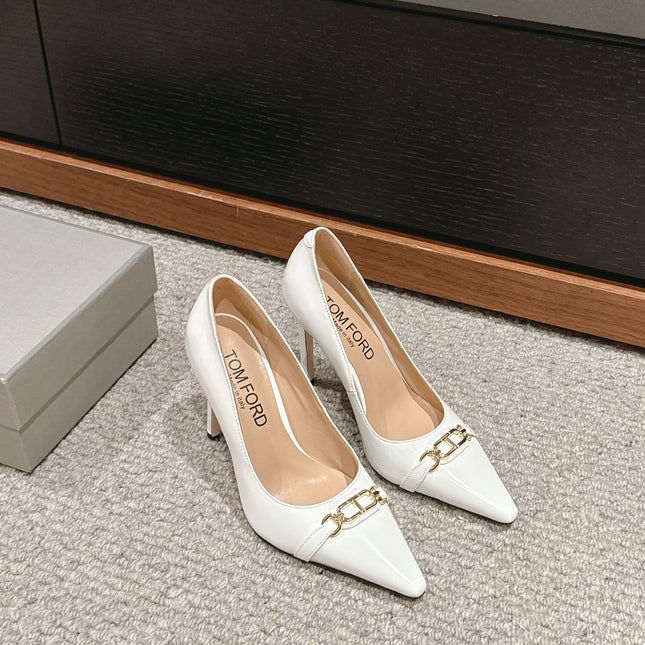 ROMAN HIGH-HEEL 10 CM IN WHITE CALFSKIN