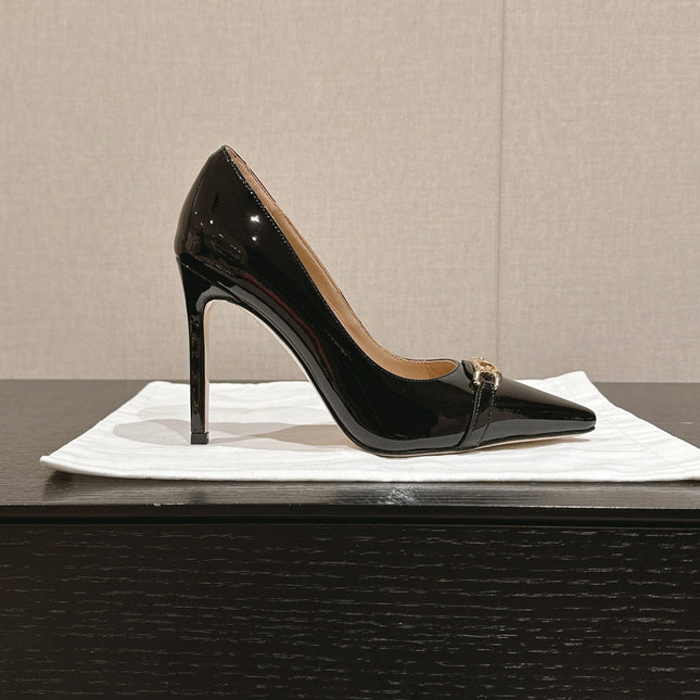 ROMAN HIGH-HEEL 10 CM IN BLACK CALFSKIN