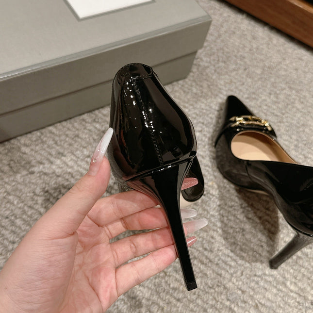 ROMAN HIGH-HEEL 10 CM IN BLACK CALFSKIN