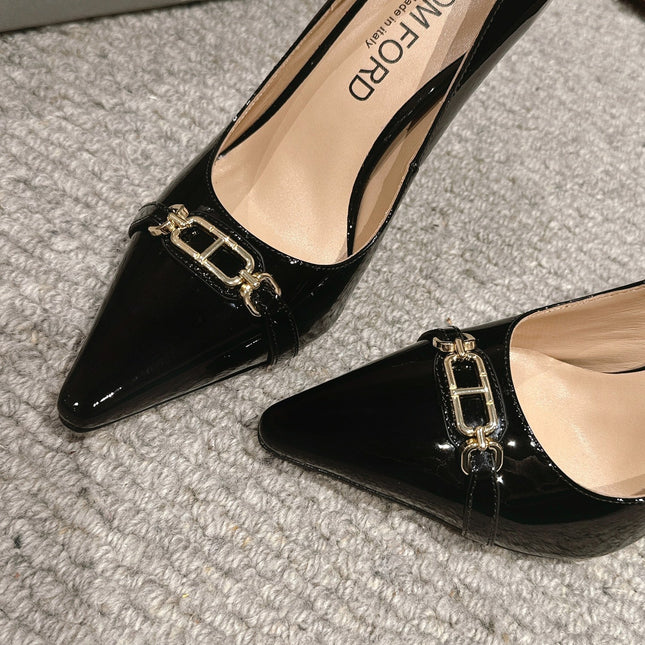 ROMAN HIGH-HEEL 10 CM IN BLACK CALFSKIN