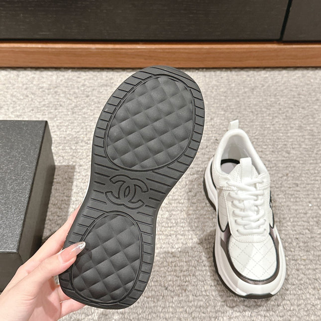 CC CLASSIC SNEAKER IN WHITE MIX BLACK LAMBSKIN