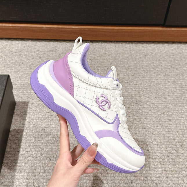 CC CLASSIC SNEAKER IN WHITE MIX IRIS PURPLE LAMBSKIN