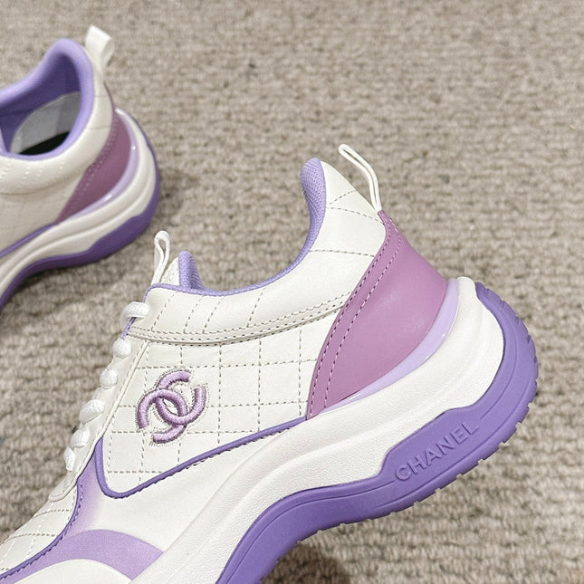 CC CLASSIC SNEAKER IN WHITE MIX IRIS PURPLE LAMBSKIN