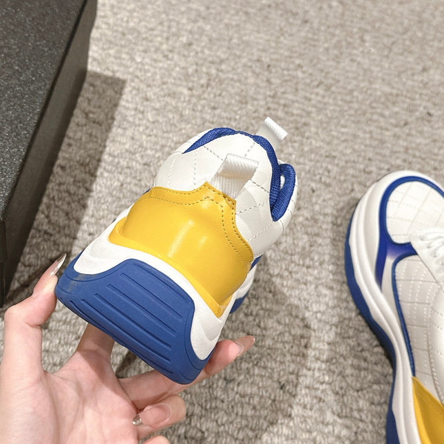 CC CLASSIC SNEAKER IN WHITE MIX COBALT BLUE LAMBSKIN