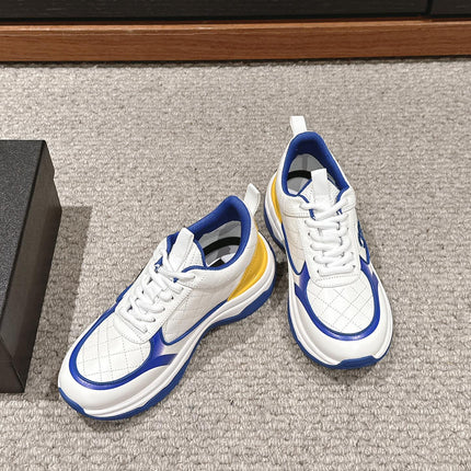 CC CLASSIC SNEAKER IN WHITE MIX COBALT BLUE LAMBSKIN