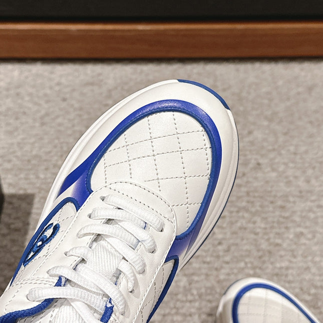 CC CLASSIC SNEAKER IN WHITE MIX COBALT BLUE LAMBSKIN