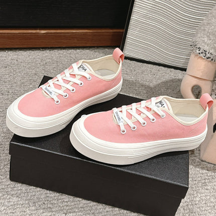 LACE-UP SNEAKERS IN PASTEL PINK CANVAS