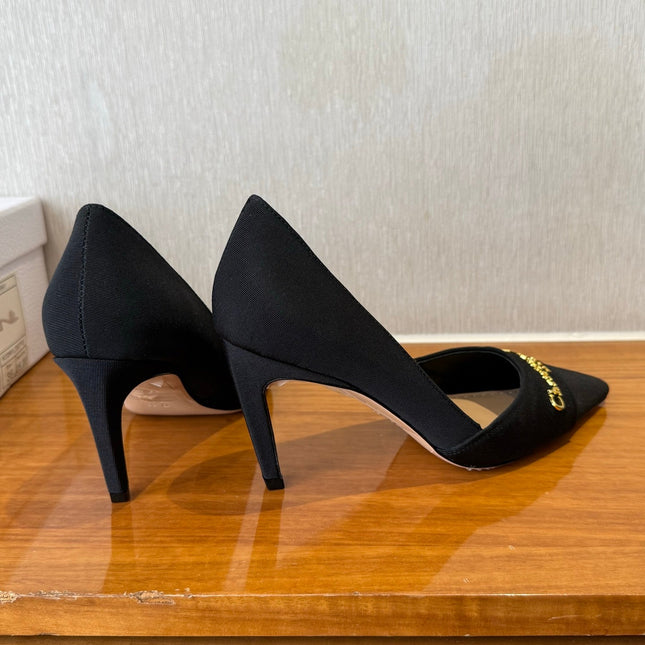 MY DD 25S HIGH HEEL 80MM IN BLACK SATIN