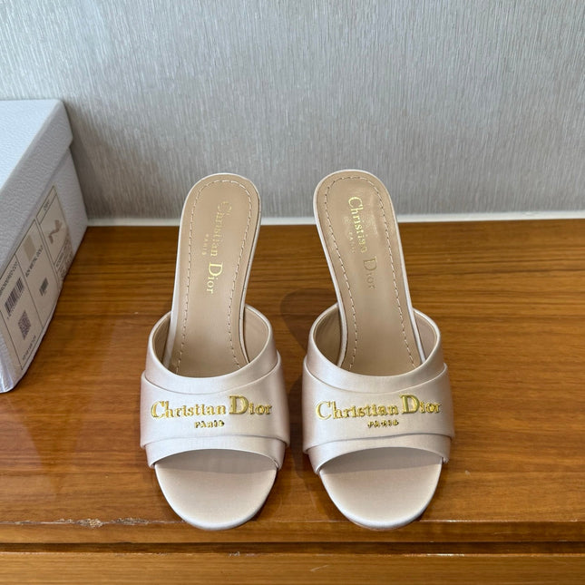 PEEP TOE SANDAL 25S HEELS 10CM IN PALE PINK BEIGE SATIN