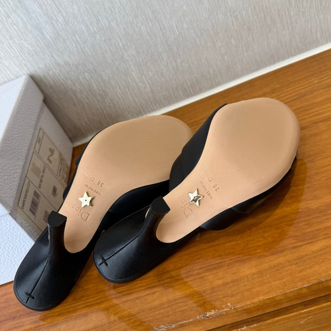 PEEP TOE SANDAL 25S HEELS 10CM IN BLACK CALFSKIN