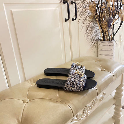 SLIPPERS IN MULTICOLOR TWEED MULE