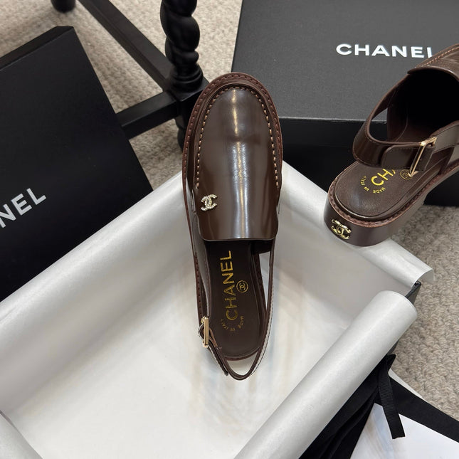 CC 25C Slingback Loafer Chocolate Patent Leather