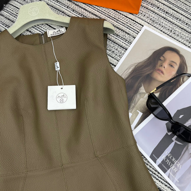HERMES 25S ROUND-NECK VEST DRESS 255