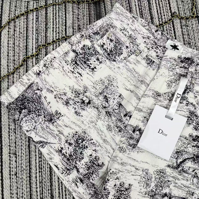 Dior 25C Short Toile de Jouy Scotland Pattern 228386