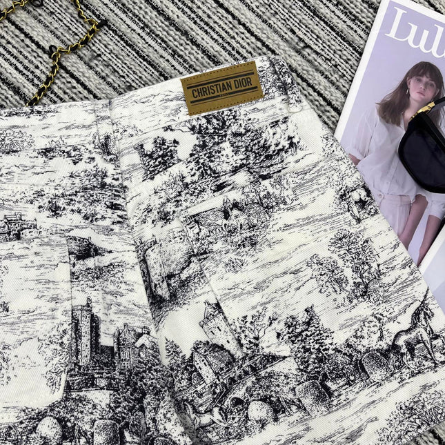 Dior 25C Short Toile de Jouy Scotland Pattern 228386