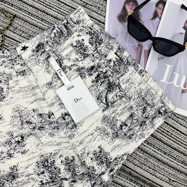 Dior 25C Short Toile de Jouy Scotland Pattern 228386