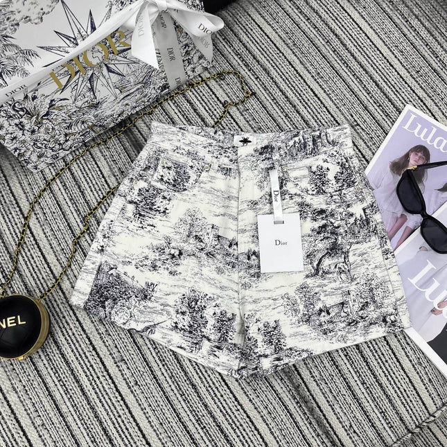 Dior 25C Short Toile de Jouy Scotland Pattern 228386