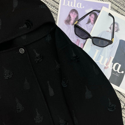 HERMES 25S REVERSIBLE SHORT CASHMERE HOODED COAT 013