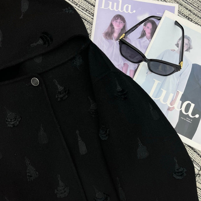 HERMES 25S REVERSIBLE SHORT CASHMERE HOODED COAT 013