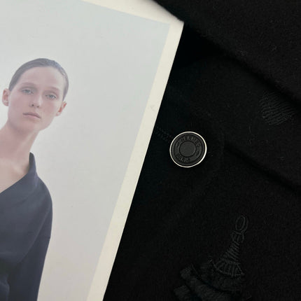 HERMES 25S REVERSIBLE SHORT CASHMERE HOODED COAT 013