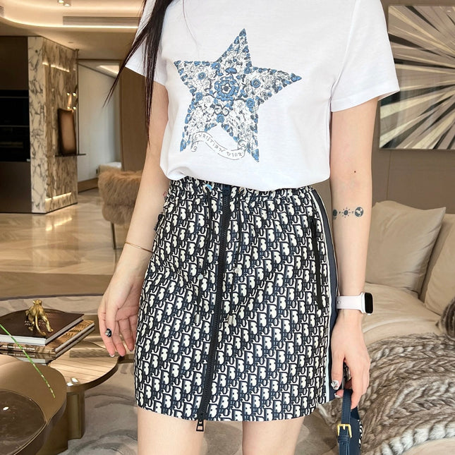Dior 25C Embroidered T-shirt mix Skirt Dior Monagram 228675